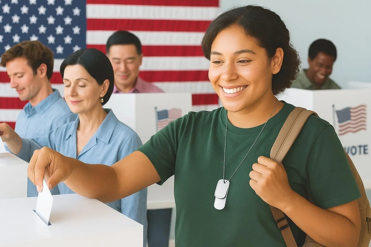 Image of smiling voters